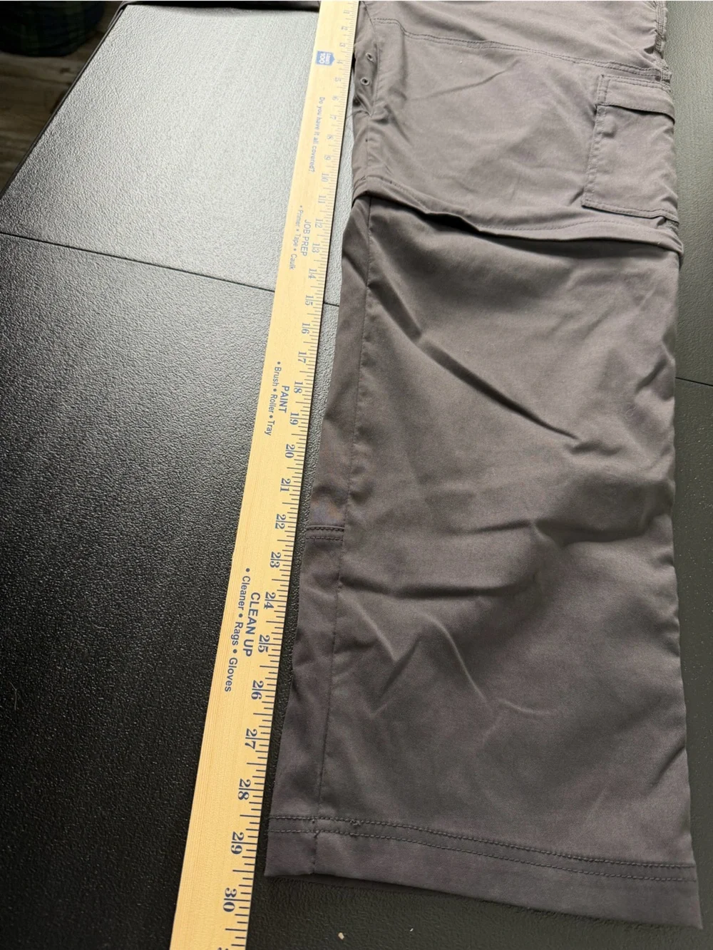 Prana Pants Mens 34x30 Gray Stretch Zion Belted Cargo Lightweight Nylon Hike
